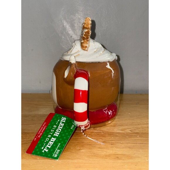 Reindeer Christmas Ceramic Lid Mug With Whipped Cream & Candy Cane15 Oz Topper - Picture 2 of 8